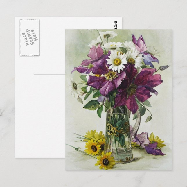 Flower Painting by Paul de Longpré Mother's Day Postcard (Front/Back)