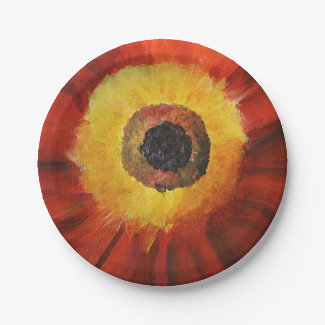 Flower Painting Custom Paper Plates 7 in (Front)