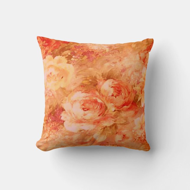 Flower Painting Reversible Pillow (Front)