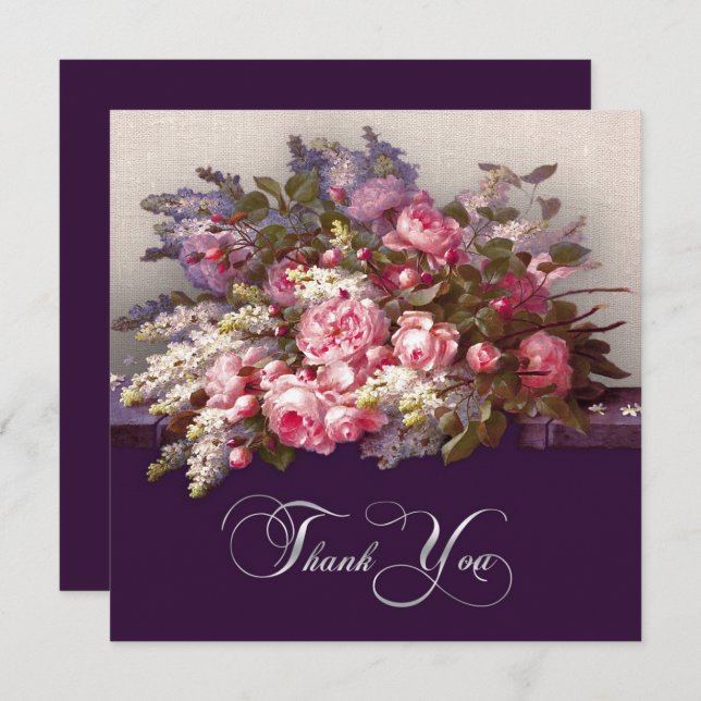 Flower Painting Thank You Wedding Anniversary Card (Front/Back)