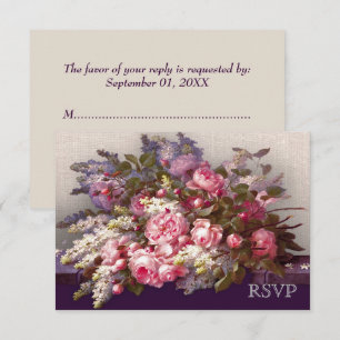  Flower Painting Wedding Anniversary RSVP Card