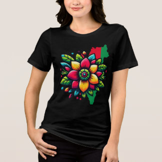 Flower Palestine Flag, Palestine will be Free Tri-Blend Shirt