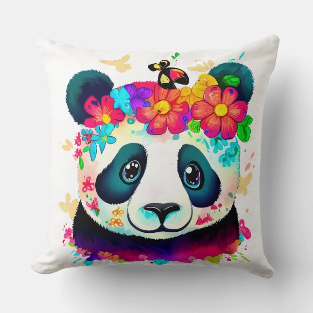 Flower Panda Cushion (Front)
