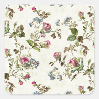Flower Paper Iamge Square Sticker