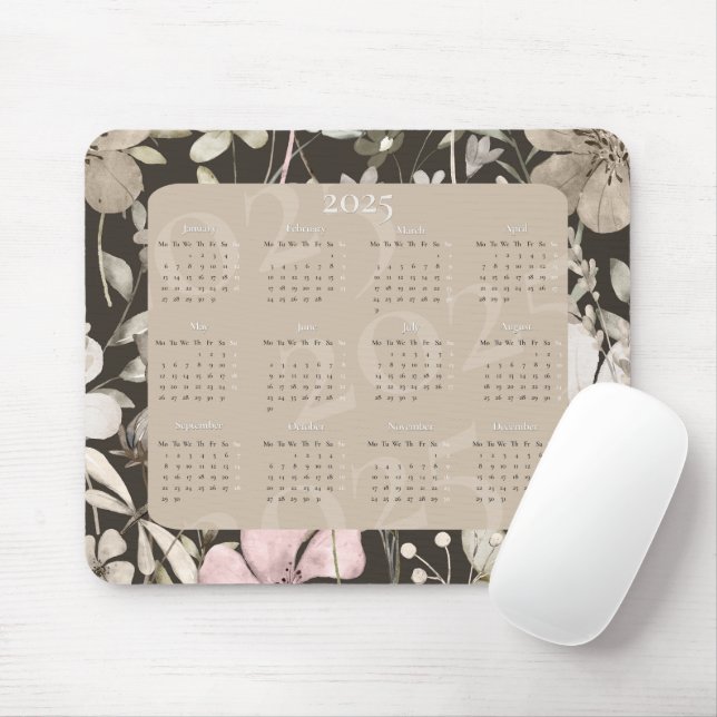 Flower paradise 2025 calendar or place your photo  mouse pad (With Mouse)