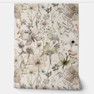 Flower paradise beige wallpaper rolls