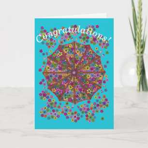 Flower Parasol Congratulations Card