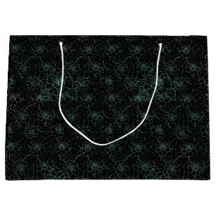Flower pattern 2 tones 02.b.Black BG Large Gift Bag