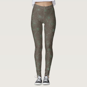 Flower pattern 2 tones 02.b.Dgrey BG Leggings