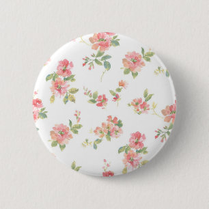 Flower pattern 6 cm round badge