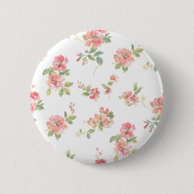 Flower pattern 6 cm round badge (Front)