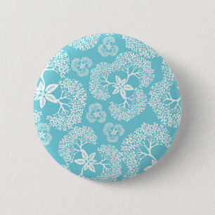 Flower pattern 6 cm round badge