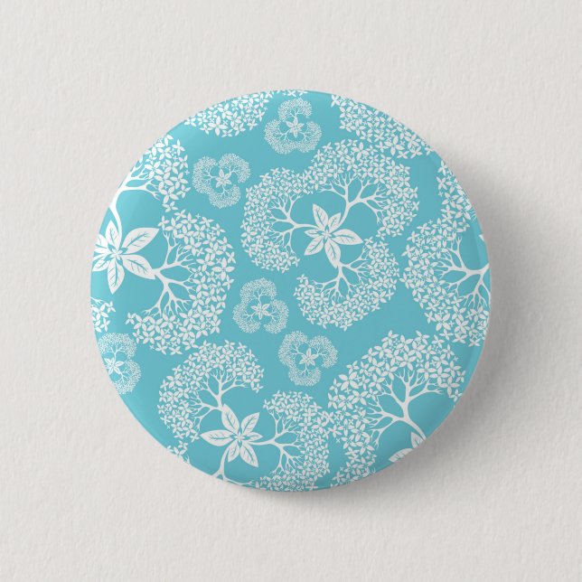 Flower pattern 6 cm round badge (Front)