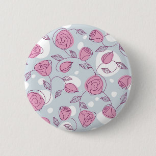 Flower pattern 6 cm round badge