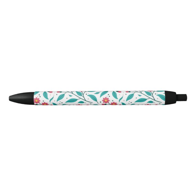 Flower pattern black ink pen (Front)