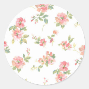 Flower pattern classic round sticker