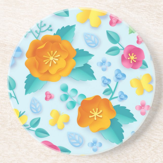 Flower pattern coaster (Front)