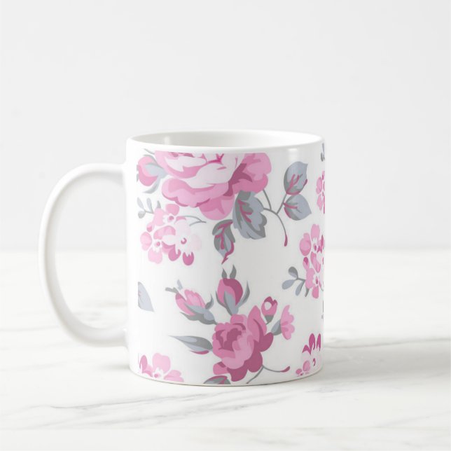 Flower pattern coffee mug (Left)