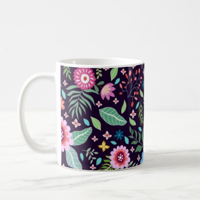 Flower pattern coffee mug (Left)
