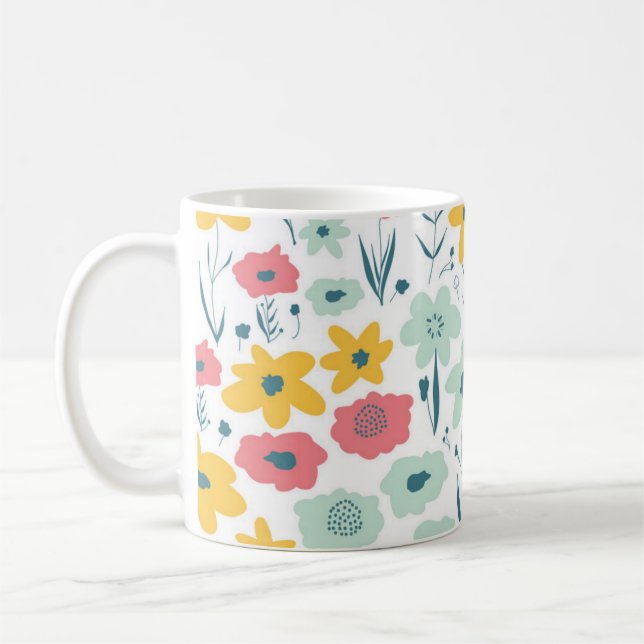 Flower pattern coffee mug (Left)