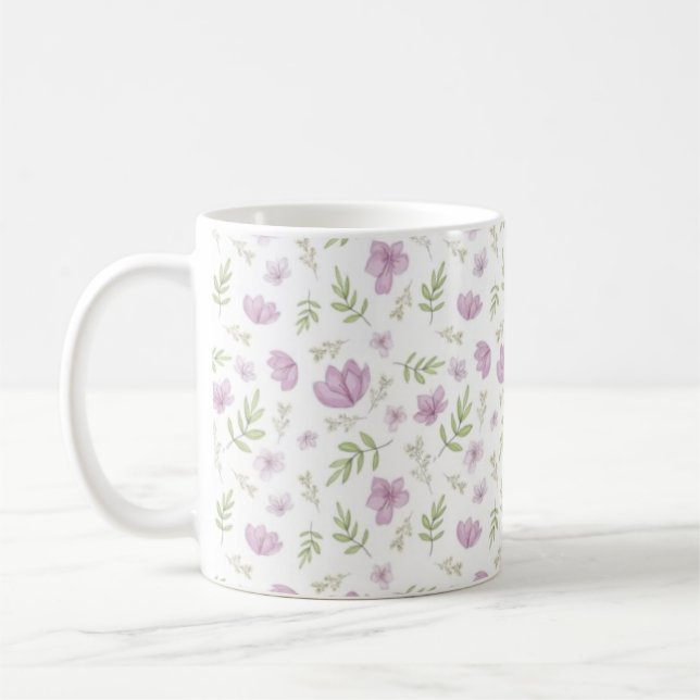 Flower pattern coffee mug (Left)