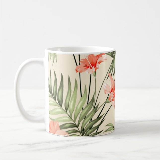 Flower pattern coffee mug (Left)