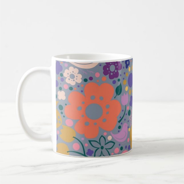 Flower pattern coffee mug (Left)