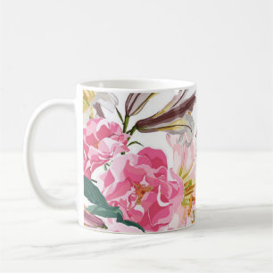 Flower pattern coffee mug