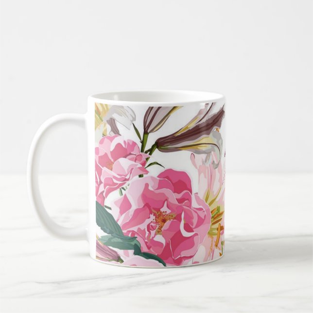 Flower pattern coffee mug (Left)