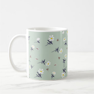 Flower pattern coffee mug
