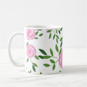 Flower pattern coffee mug