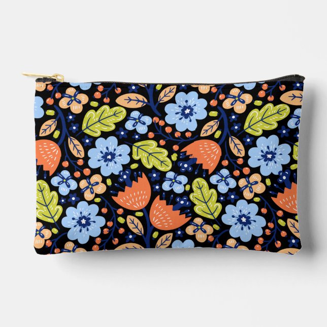Flower pattern colorful shining   accessory pouch (Front)