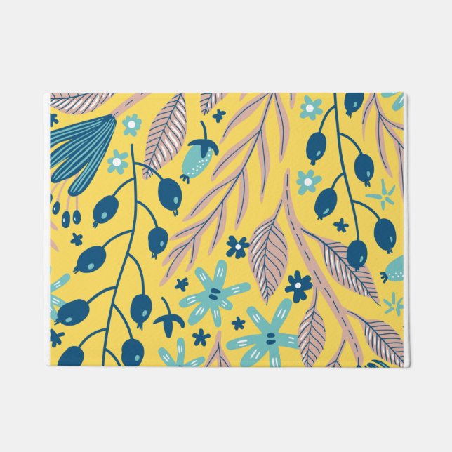 Flower pattern colourful shining beauty  doormat (Front)