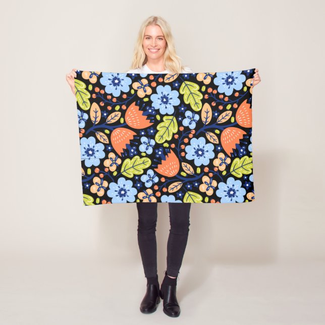 Flower pattern colourful shining    fleece blanket (In Situ)
