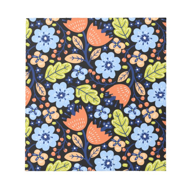 Flower pattern colourful shining   notepad (Front)