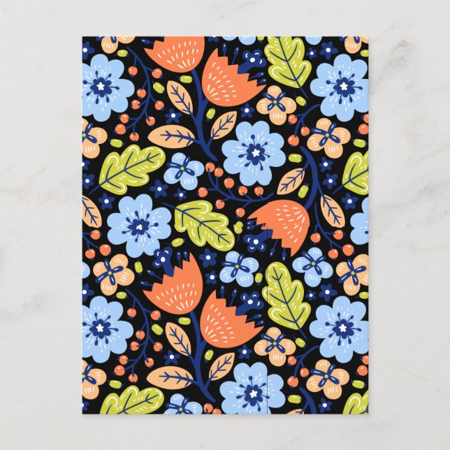 Flower pattern colourful shining  postcard (Front)