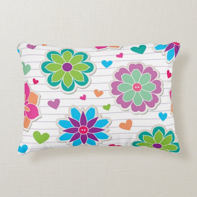 Flower pattern decorative cushion (Front)
