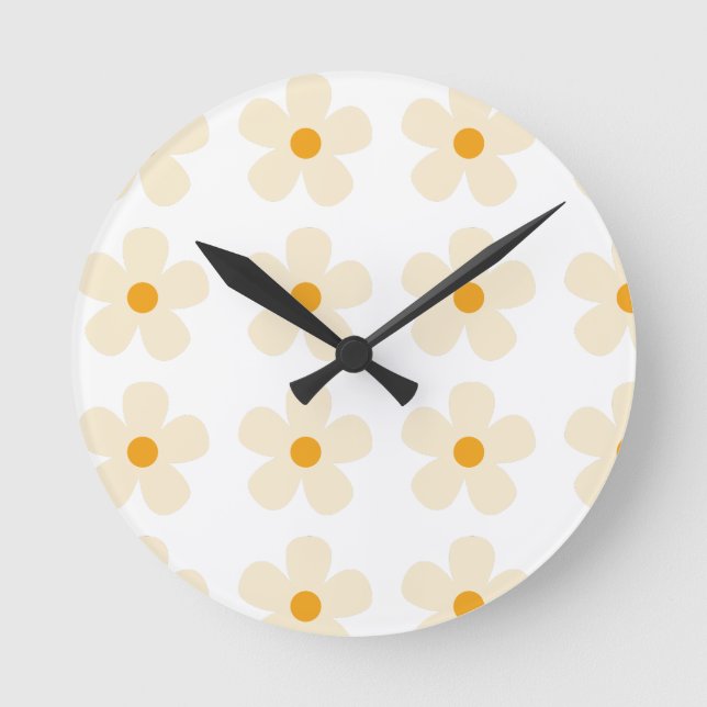 flower pattern design  round clock (Front)