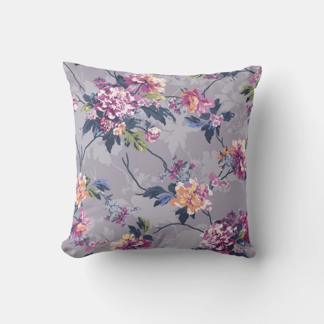 flower pattern design textile illustrationart, bac cushion (Front)