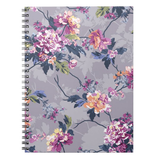 flower pattern design textile illustrationart, bac notebook (Front)