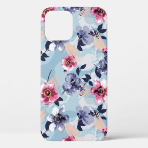 flower pattern design textile illustrationart,back iPhone 12 case