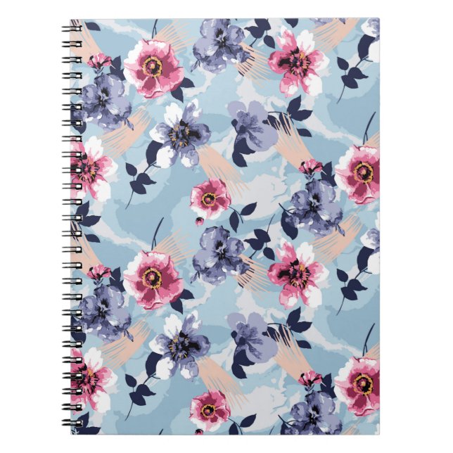 flower pattern design textile illustrationart,back notebook (Front)