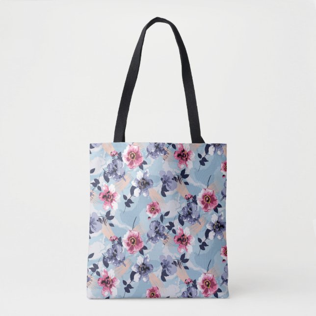 flower pattern design textile illustrationart,back tote bag (Front)