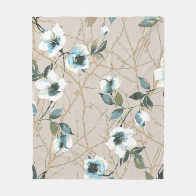 flower pattern design textile illustrationart,patt fleece blanket (Front)