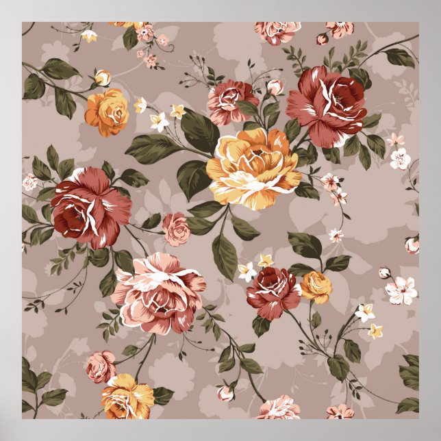 flower pattern design textile illustrationflower,a poster (Front)