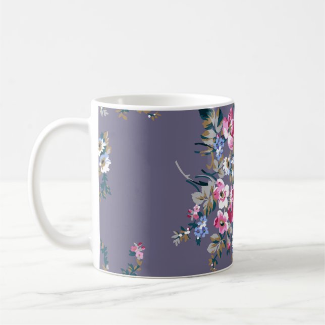 flower pattern design textile illustrationpattern, coffee mug (Left)