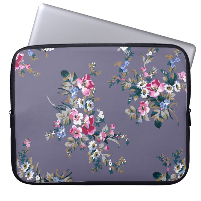 flower pattern design textile illustrationpattern, laptop sleeve (Front)