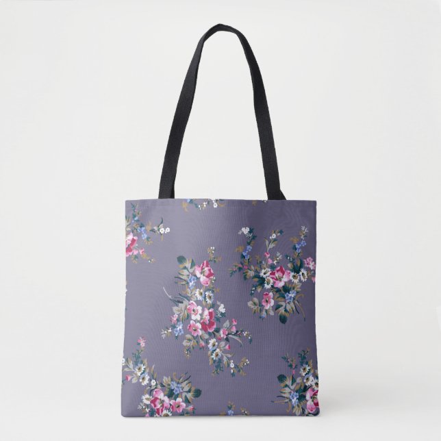 flower pattern design textile illustrationpattern, tote bag (Front)