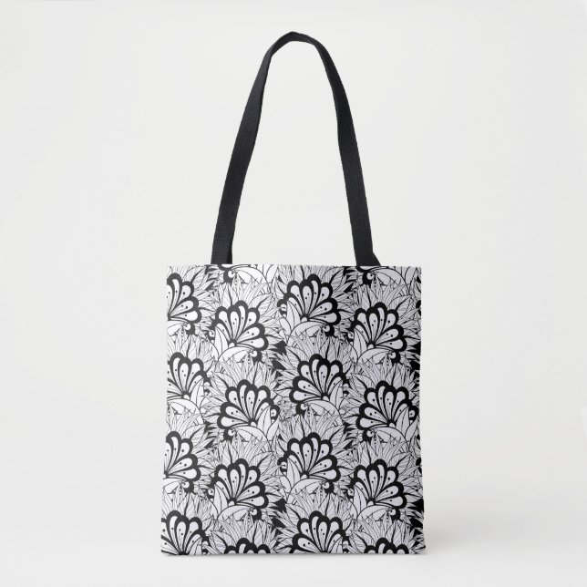 Flower Pattern Doodle 2 Tote Bag (Front)