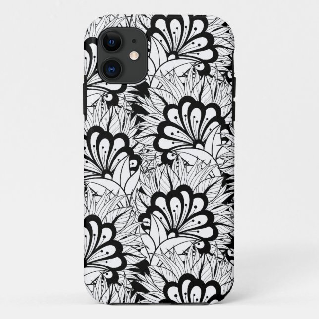 Flower Pattern Doodle Case-Mate iPhone Case (Back)